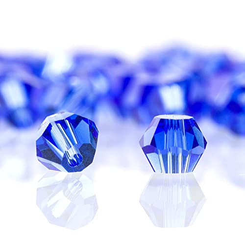 720 Stück 3mm Kristall Glas Perlen Facettierte Glasperle Kügelchen Bunte Glasperlen Runde Kunstperlen Mehrfarbig Sortierte Perlen Gemischt Bastelperlen für Handwerk Armband Schmuck,Blau von Wambere