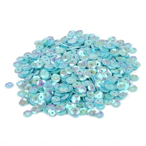 7200 Stück Durchmesser 6mm Pailletten,Lose Pailletten Sequin mit Loch,Pailletten zum Basteln,für Nähen DIY Basteln Kunsthandwerk Nagelkunst Schmuckherstellung Kleidungsdekoration,Blauer See von Wambere