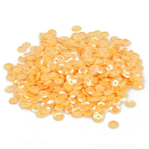 7200 Stück Durchmesser 6mm Pailletten,Lose Pailletten Sequin mit Loch,Pailletten zum Basteln,für Nähen DIY Basteln Kunsthandwerk Nagelkunst Schmuckherstellung Kleidungsdekoration,Gelb von Wambere