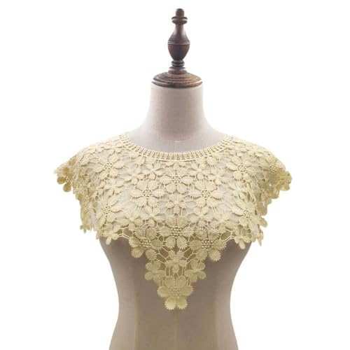 Bestickte Spitze Kragen Applikation,Stickerei Spitzenbesatz Häkelspitze Patch Spitzemotiv Applique Patches Einsatzkragen für Nähen Handwerk Kostüm Hochzeitskleid Brautkleid Deko,Beige Bestickte Spitze Kragen Applikation,Stickerei Spitzenbesatz Häkelspitze Patch Spitzemotiv Applique Patches Einsatzkragen für Nähen Handwerk Kostüm Hochzeitskleid Brautkleid Deko,Beige von Wambere