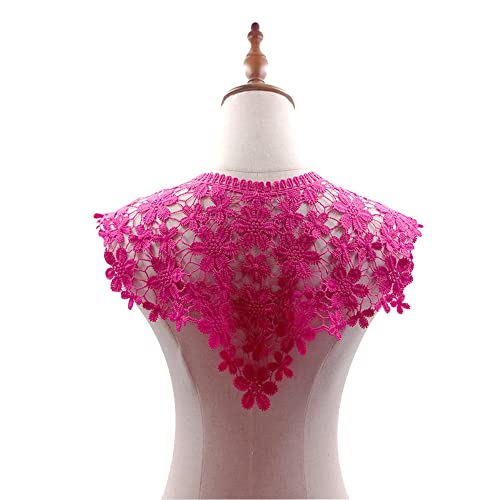Bestickte Spitze Kragen Applikation,Stickerei Spitzenbesatz Häkelspitze Patch Spitzemotiv Applique Patches Einsatzkragen für Nähen Handwerk Kostüm Hochzeitskleid Brautkleid Deko,Rosenrot Bestickte Spitze Kragen Applikation,Stickerei Spitzenbesatz Häkelspitze Patch Spitzemotiv Applique Patches Einsatzkragen für Nähen Handwerk Kostüm Hochzeitskleid Brautkleid Deko,Rosenrot von Wambere