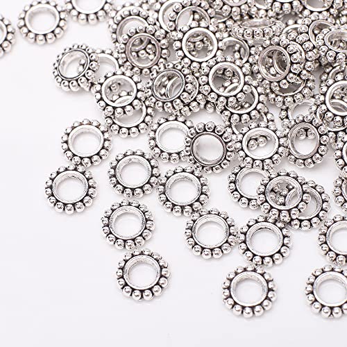 Ca.100 Stück Zwischenperlen,Antik Silber European Beads Metallperlen Perlenkappen Perlen für Armbänder zum Basteln Bastelperlen Set mit Loch zum Auffädeln Schmuckzubehör,Silber AD Ca.100 Stück Zwischenperlen,Antik Silber European Beads Metallperlen Perlenkappen Perlen für Armbänder zum Basteln Bastelperlen Set mit Loch zum Auffädeln Schmuckzubehör,Silber AD von Wambere