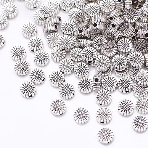 Ca.100 Stück Zwischenperlen,Antik Silber European Beads Metallperlen Perlenkappen Perlen für Armbänder zum Basteln Bastelperlen Set mit Loch zum Auffädeln Schmuckzubehör,Silber H Ca.100 Stück Zwischenperlen,Antik Silber European Beads Metallperlen Perlenkappen Perlen für Armbänder zum Basteln Bastelperlen Set mit Loch zum Auffädeln Schmuckzubehör,Silber H von Wambere