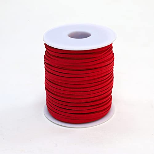 Faux Wildleder Schnur Lederschnur Lederband,50Yard Wildleder Schnur Faux Faden Veloursleder Band Lederschnüre Wildlederband für DIY Armband Halskette Schmuck Handwerk 3mm Breite,Rot Faux Wildleder Schnur Lederschnur Lederband,50Yard Wildleder Schnur Faux Faden Veloursleder Band Lederschnüre Wildlederband für DIY Armband Halskette Schmuck Handwerk 3mm Breite,Rot von Wambere