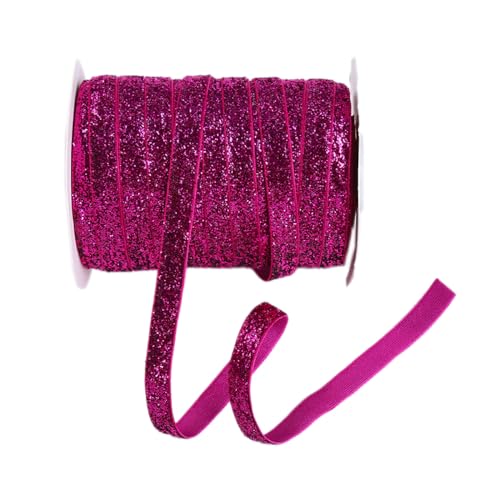 Glitzer Samtband Geschenkband Schleifenband Bogenband Dekoband für DIY Handwerk Geschenkverpackung Haarschmuck Hochzeit Party Weihnachten Geburtstag Dekorieren,Dunkelpink,10mm x 50Yards Glitzer Samtband Geschenkband Schleifenband Bogenband Dekoband für DIY Handwerk Geschenkverpackung Haarschmuck Hochzeit Party Weihnachten Geburtstag Dekorieren,Dunkelpink,10mm x 50Yards von Wambere