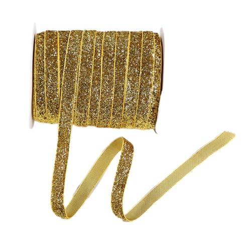 Glitzer Samtband Geschenkband Schleifenband Bogenband Dekoband für DIY Handwerk Geschenkverpackung Haarschmuck Hochzeit Party Weihnachten Geburtstag Dekorieren,Hell Gold,10mm x 50Yards Glitzer Samtband Geschenkband Schleifenband Bogenband Dekoband für DIY Handwerk Geschenkverpackung Haarschmuck Hochzeit Party Weihnachten Geburtstag Dekorieren,Hell Gold,10mm x 50Yards von Wambere