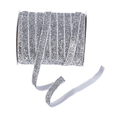 Glitzer Samtband Geschenkband Schleifenband Bogenband Dekoband für DIY Handwerk Geschenkverpackung Haarschmuck Hochzeit Party Weihnachten Geburtstag Dekorieren,Silber,10mm x 50Yards Glitzer Samtband Geschenkband Schleifenband Bogenband Dekoband für DIY Handwerk Geschenkverpackung Haarschmuck Hochzeit Party Weihnachten Geburtstag Dekorieren,Silber,10mm x 50Yards von Wambere