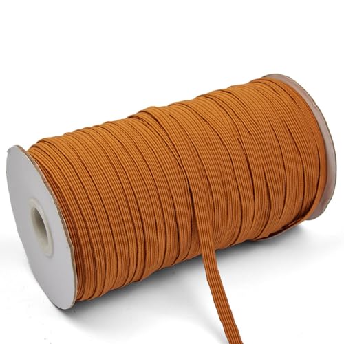 Gummiband Elastisches Band,Gummiband zum Nähen Flaches Gummiband Gummizug Einfassband Elastic Band Elastisches Farbband für DIY Handwerk Basteln Kleidungsdekoration,Khaki,6mmx90m von Wambere