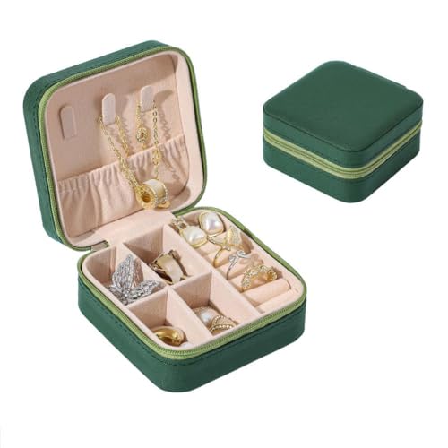 Kleine Schmuckkästchen für Damen,Schmuckschatulle Reise Tragbarer Reise Schmuckbox Mini Schmuckaufbewahrung für Ringe Ohrringe Halskette Armbänder Schmuck Geschenk für Frauen Mädchen,Dunkelgrün Kleine Schmuckkästchen für Damen,Schmuckschatulle Reise Tragbarer Reise Schmuckbox Mini Schmuckaufbewahrung für Ringe Ohrringe Halskette Armbänder Schmuck Geschenk für Frauen Mädchen,Dunkelgrün von Wambere
