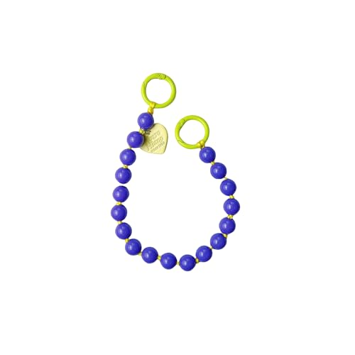 Kurze Perlen Handykette Mit herzförmigem Anhänger Taschenkette Handyanhänge Handytaschenanhänger Handy Lanyard Handyhülle Schlüsselband Handy Chain Mobiltelefonkette Handyzubehör,Dunkelviolett von Wambere