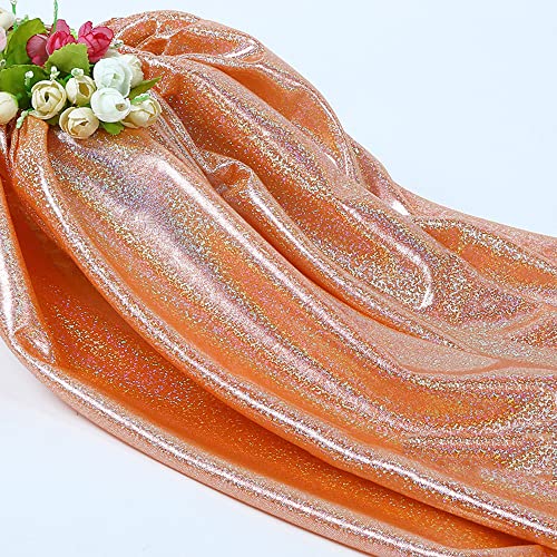 Lasertuch,Lasergestrickter Stoff,Bunte Strickware,Glanz Satin Modestoff Dekostoff Kostümstoff Stoffe zum Nähen Meterware Dekorieren,Hintergrundstoff für Bühnenkostüme,für DIY Nähmuster,Orange100x150cm Lasertuch,Lasergestrickter Stoff,Bunte Strickware,Glanz Satin Modestoff Dekostoff Kostümstoff Stoffe zum Nähen Meterware Dekorieren,Hintergrundstoff für Bühnenkostüme,für DIY Nähmuster,Orange100x150cm von Wambere