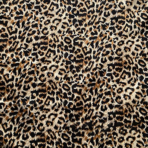 Satinstoff,Nachahmung von Tierfellen,Tigerdruck,Leopardenmuster Dekostoff,Kostümstoff Vorhangstoff Bunter Satinstoffe zum Nähen Dekorieren,Hintergrundstoff Bühnenkostüme,100x150cm,Leoparddruck A von Wambere