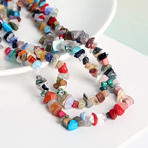 Unregelmäßige Stein-Perlen, natürliche Edelstein-Perlen,Naturform Edelsteine Perlen Halbedelsteine mit Loch zum Schmuck Basteln Auffädeln DIY Ohrringe Armbänder Ketten Länge 87cm,Bunt Unregelmäßige Stein-Perlen, natürliche Edelstein-Perlen,Naturform Edelsteine Perlen Halbedelsteine mit Loch zum Schmuck Basteln Auffädeln DIY Ohrringe Armbänder Ketten Länge 87cm,Bunt von Wambere