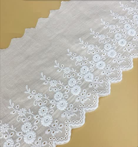 Vintage Hohle Stickerei Baumwolle Spitzenband Dekoband Zierband Spitzenstoff Spitzenborte Borte für Nähen Handwerk Weihnachtsdekoration Hochzeit Vorhang Deko Geschenkbox 11cmx10Yard,Weiss Vintage Hohle Stickerei Baumwolle Spitzenband Dekoband Zierband Spitzenstoff Spitzenborte Borte für Nähen Handwerk Weihnachtsdekoration Hochzeit Vorhang Deko Geschenkbox 11cmx10Yard,Weiss von Wambere