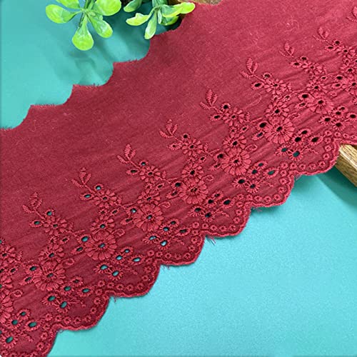 Vintage Hohle Stickerei Baumwolle Spitzenband Dekoband Zierband Spitzenstoff Spitzenborte Borte für Nähen Handwerk Weihnachtsdekoration Hochzeit Vorhang Deko Geschenkbox 11cmx1Yard,Weinrot Vintage Hohle Stickerei Baumwolle Spitzenband Dekoband Zierband Spitzenstoff Spitzenborte Borte für Nähen Handwerk Weihnachtsdekoration Hochzeit Vorhang Deko Geschenkbox 11cmx1Yard,Weinrot von Wambere