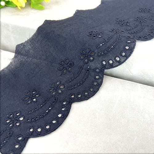 Vintage Hohle Stickerei Baumwolle Spitzenband Dekoband Zierband Spitzenstoff Spitzenborte Häkel-Borte für Nähen Handwerk Weihnachtsdekoration Hochzeit Vorhang Deko Geschenkbox 10cmx2Yards,Schwarz von Wambere