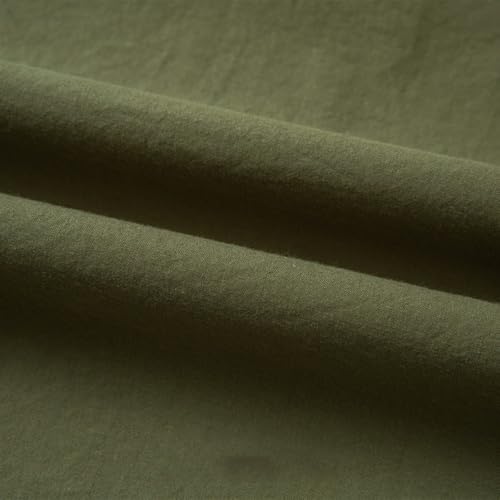 Wambere 1 Meter Reiner Baumwolle Stoff,Stoffe zum Nähen Baumwollstoff zum Nähen Dekorieren als Kleiderstoff Dekostoff Bezugsstoff für Bettwäsche und Unterwäsche Pyjamas und Hemden,Olivgrün von Wambere