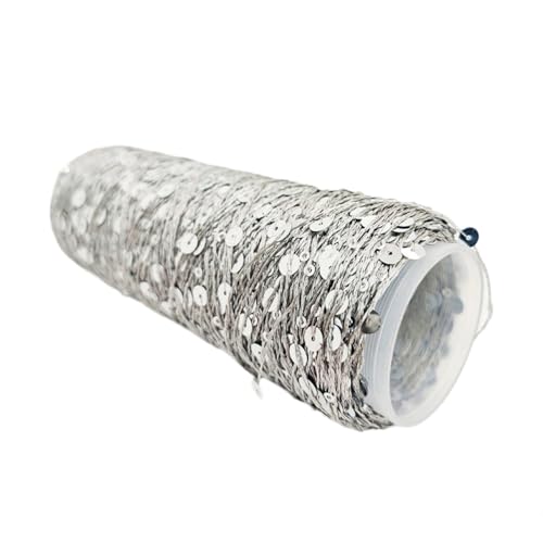 Wambere 1 Rolle Pailletten Beilaufgarn,zum Stricken und Häkeln,Pailletten-Häkelgarn,Sparkle Thread,Paillettengarn,Shining Glitter Knitting-in Garn,für Taschen Kleidung DIY Bastelarbeiten,Silber A Wambere 1 Rolle Pailletten Beilaufgarn,zum Stricken und Häkeln,Pailletten-Häkelgarn,Sparkle Thread,Paillettengarn,Shining Glitter Knitting-in Garn,für Taschen Kleidung DIY Bastelarbeiten,Silber A von Wambere