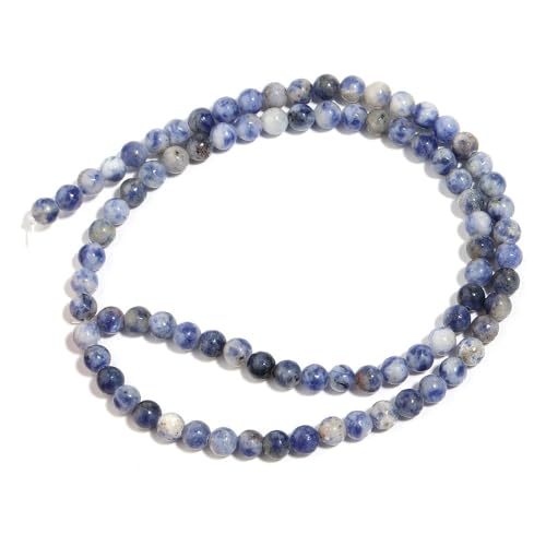 Wambere 1 Stränge 4mm Perlen ca. 90 Stück Naturstein Perlen Edelstein Perlen Runde Perlen Lose Perlen zum Auffädeln Bastelperlen mit Loch für DIY Armband Halsketten Schmuckherstellung,weiß Blau Wambere 1 Stränge 4mm Perlen ca. 90 Stück Naturstein Perlen Edelstein Perlen Runde Perlen Lose Perlen zum Auffädeln Bastelperlen mit Loch für DIY Armband Halsketten Schmuckherstellung,weiß Blau von Wambere