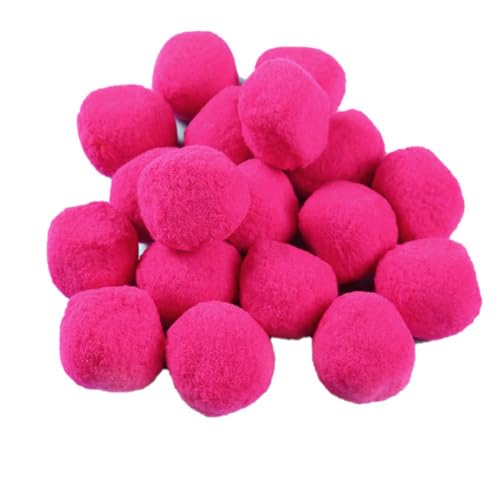 Wambere 10 Stück Bunt Groß Pompons, Durchmesser 5cm Pompons zum Basteln,Elastische Pompons Plüsch Bälle,Pompons Bälle für Ostern Weihnachten Geburtstag Pompons für DIY Kreative Handwerk,Rosenrot von Wambere