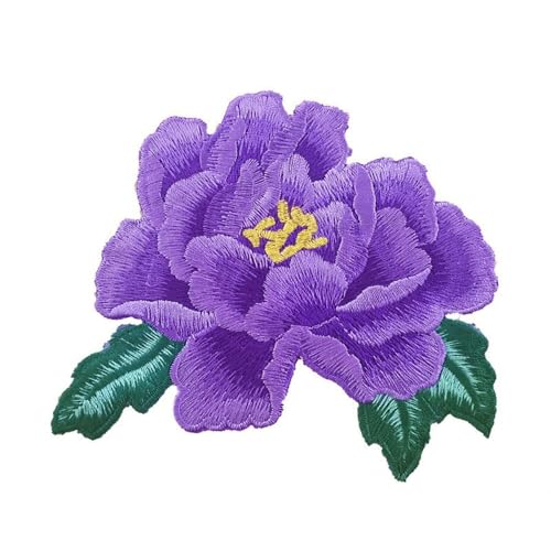 Wambere 10 Stück Patches zum Aufbügeln Gestickter Rosenaufnäher,Blumen Bügelstoff Aufnäher,Bügelflicken Applikationen,Flicken zum Aufbügeln,Nähen Reparaturflicken für DIY Kleidungsdekoration,Lila von Wambere