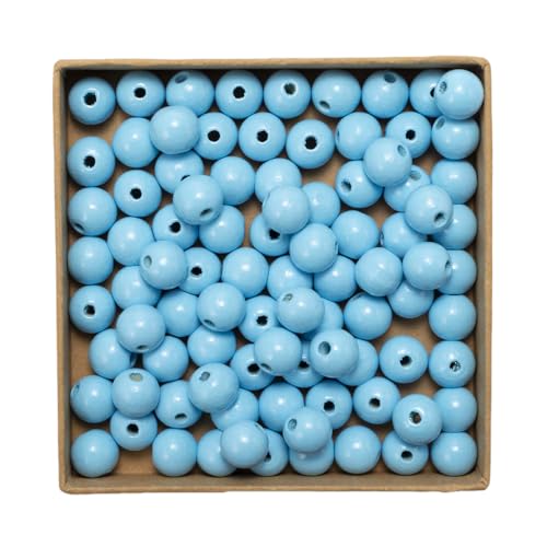 Wambere 100 Stück 14mm Bunte Holzperlen mit Loch Holzperlen Perlen aus Lotusholz, Natürliche runde Holzperlen Unbehandelte Perlen Holz für Bastelarbeiten DIY Schmuck Armband Halskette,Hellblau Wambere 100 Stück 14mm Bunte Holzperlen mit Loch Holzperlen Perlen aus Lotusholz, Natürliche runde Holzperlen Unbehandelte Perlen Holz für Bastelarbeiten DIY Schmuck Armband Halskette,Hellblau von Wambere