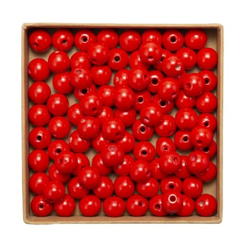 Wambere 100 Stück 14mm Bunte Holzperlen mit Loch Holzperlen Perlen aus Lotusholz, Natürliche runde Holzperlen Unbehandelte Perlen Holz für Bastelarbeiten DIY Schmuck Armband Halskette,Rot Wambere 100 Stück 14mm Bunte Holzperlen mit Loch Holzperlen Perlen aus Lotusholz, Natürliche runde Holzperlen Unbehandelte Perlen Holz für Bastelarbeiten DIY Schmuck Armband Halskette,Rot von Wambere