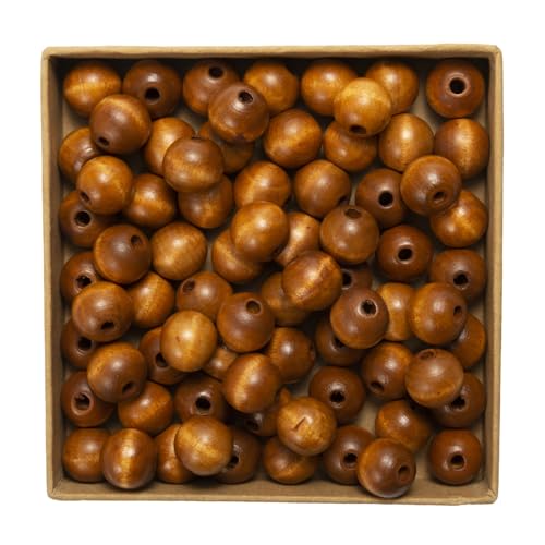 Wambere 100 Stück Durchmesser 16mm Bunte Holzperlen Runde Holzperlen Bastelnperlen zum Auffädeln Verstreute Perlen Hölzerne Perlen mit Loch für DIY Halsketten Armbänder Schmuckherstellung,Hellbraun Wambere 100 Stück Durchmesser 16mm Bunte Holzperlen Runde Holzperlen Bastelnperlen zum Auffädeln Verstreute Perlen Hölzerne Perlen mit Loch für DIY Halsketten Armbänder Schmuckherstellung,Hellbraun von Wambere