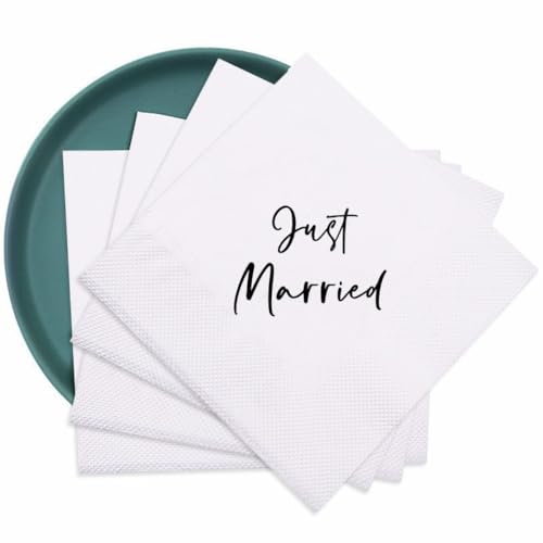 Wambere 100 Stück Hochzeit Servietten Papierservietten Servietten Bedruckt mit „Just Married“ Tischdekoration Hochzeitsdekoration für Hochzeitsfeier Weihnachten Geburtstag Brautdekorationen,Weiß Wambere 100 Stück Hochzeit Servietten Papierservietten Servietten Bedruckt mit „Just Married“ Tischdekoration Hochzeitsdekoration für Hochzeitsfeier Weihnachten Geburtstag Brautdekorationen,Weiß von Wambere