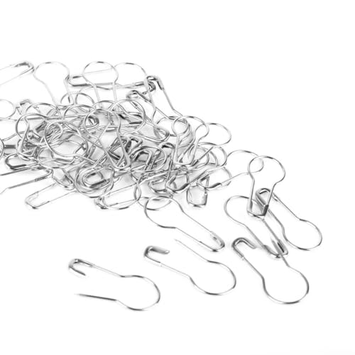 Wambere 100 Stück Sicherheitsnadeln,Klein Birne Pins Calabash Pin Maschenmarkierern Bunte Sicherheitsnadeln Nähzubehör Kürbis Birnenform Pins für Kunsthandwerk Nähen Kleidung Kunst,Silber von Wambere