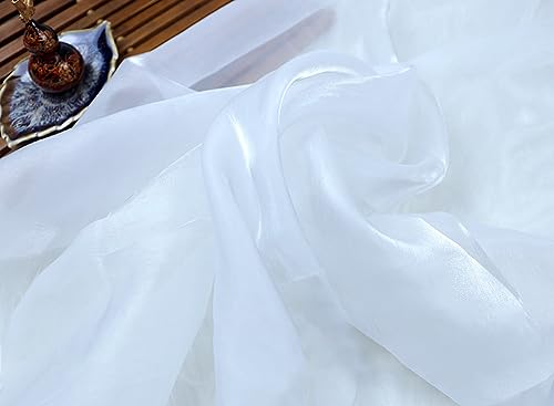 Wambere 100 cm x 150 cm Organza Stoff Tüll Stoff Sheer Stoff Dekorativer Stoff für DIY Näharbeiten Heimdekoration Tischdekoration Brautschleier Hochzeitskleider Hochzeit Geburtstag Party Deko,Weiß A von Wambere