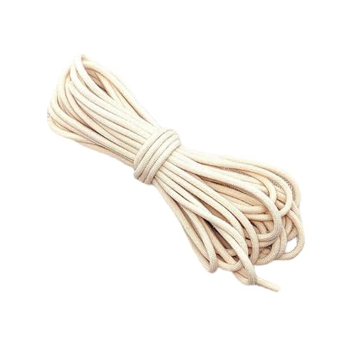 Wambere 10m x 3mm Runde Elastisch Seil Gummiband Elastisch Faden Elastische Schnur Kordel Gummikordel Gummischnur Gummibänder für DIY Kunsthandwerk Haarseil Haargummi Armbänder Nähzubehör,Beige von Wambere