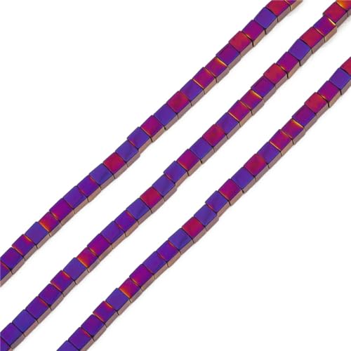 Wambere 140 Stück Quadratisch Perlen, 3mm Cube Galvanisieren Glasperlen Böhmische Kristallperlen Würfel Glasperlen Cube Kristall Glas Perlen für Schmuckherstellung DIY-Halskette,Lila Wambere 140 Stück Quadratisch Perlen, 3mm Cube Galvanisieren Glasperlen Böhmische Kristallperlen Würfel Glasperlen Cube Kristall Glas Perlen für Schmuckherstellung DIY-Halskette,Lila von Wambere