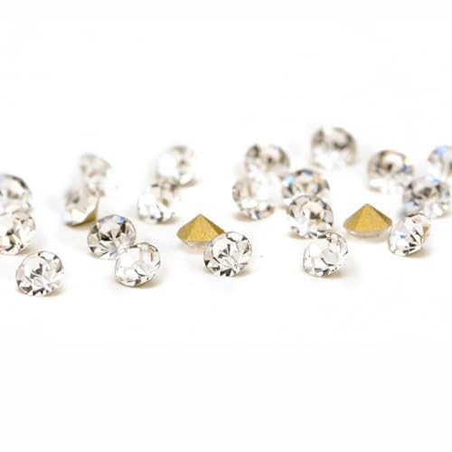 Wambere 1440 Stück Glas Strasssteine Bunte Strasssteine Glitzersteine Nagelkunst Strasssteine Rhinestones Lose Strass Für DIY Kunsthandwerk Nagelkunstzubehör Schmuckherstellung,Weiß,SS4（1.5mm） von Wambere