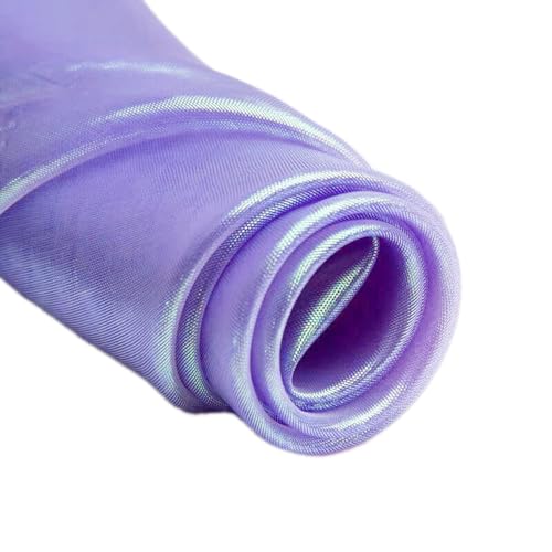 Wambere 150cmx3m Organza Stoffe,Glanz Satin Modestoff Dekostoff Kostümstoff Stoffe zum Nähen Meterware Dekorieren,Brautschleiern Hochzeitskleid Tischläufer Hochzeit Geburtstag Party Deko,Lila von Wambere