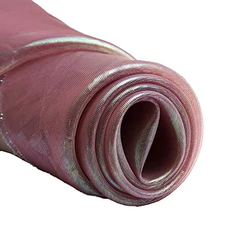 Wambere 150cmx5m Organza Stoffe,Glanz Satin Modestoff Dekostoff Kostümstoff Stoffe zum Nähen Meterware Dekorieren,Brautschleiern Hochzeitskleid Tischläufer Hochzeit Geburtstag Party Deko,Weinrot von Wambere