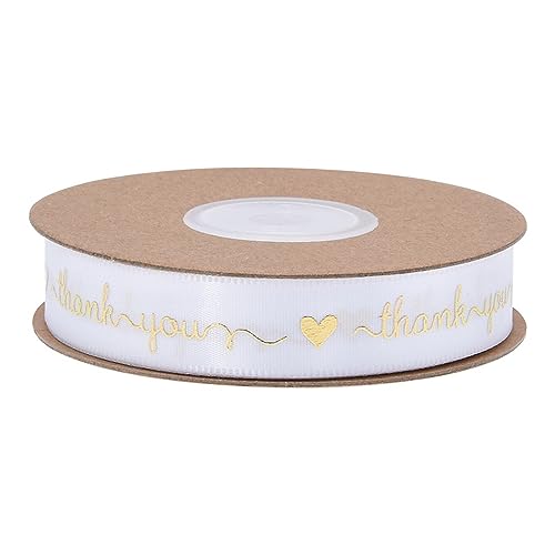 Wambere 15mm x 20 Yards Weiss Geschenkband Schleifenband mit den Buchstaben Thank You,Satin Bänder Stoffband Dekoband für Hochzeit Deko Party Weihnachten Taufe Geburtstag Geschenkverpackung Wambere 15mm x 20 Yards Weiss Geschenkband Schleifenband mit den Buchstaben Thank You,Satin Bänder Stoffband Dekoband für Hochzeit Deko Party Weihnachten Taufe Geburtstag Geschenkverpackung von Wambere