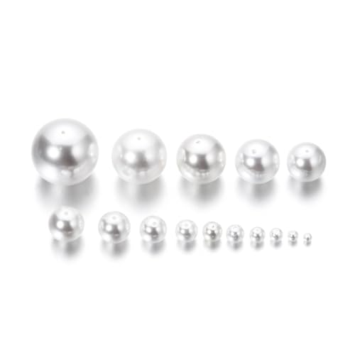 Wambere 20 Stück 16mm Glasperlen,Kunstperlen Runde Perlen mit Löchern ffür Armbändern Schmuckherstellung Handykette Machen Crafting Halsketten DIY für Geschenkidee Feiertage Schmuck Basteln,Weiß Wambere 20 Stück 16mm Glasperlen,Kunstperlen Runde Perlen mit Löchern ffür Armbändern Schmuckherstellung Handykette Machen Crafting Halsketten DIY für Geschenkidee Feiertage Schmuck Basteln,Weiß von Wambere
