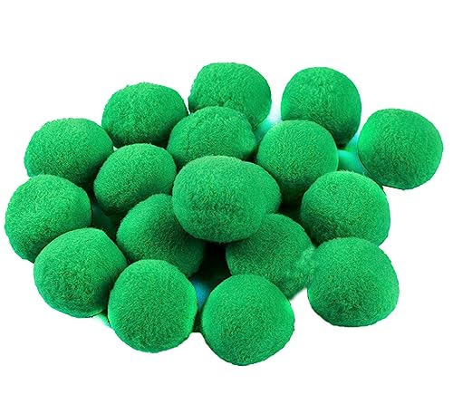 Wambere 20 Stück Bunt Groß Pompons, Durchmesser 5cm Pompons zum Basteln,Elastische Pompons Plüsch Bälle,Pompons Bälle für Ostern Weihnachten Geburtstag Pompons für DIY Kreative Handwerk,Grün von Wambere