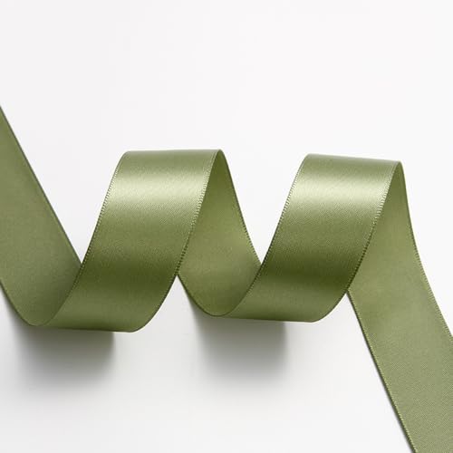 Wambere 20 Yards x 2.5cm Satinband Geschenkband Schleifenband Band Bogenband Stoffband Dekoband für Nähen DIY Kunsthandwerk Brautblumenstrauß Geschenkverpackungen Hochzeitsdekoration,Olivgrün von Wambere