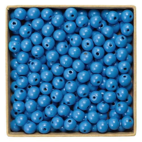 Wambere 200 Stück 14mm Bunte Holzperlen mit Loch Holzperlen Perlen aus Lotusholz, Natürliche runde Holzperlen Unbehandelte Perlen Holz für Bastelarbeiten DIY Schmuck Armband Halskette,Blau Wambere 200 Stück 14mm Bunte Holzperlen mit Loch Holzperlen Perlen aus Lotusholz, Natürliche runde Holzperlen Unbehandelte Perlen Holz für Bastelarbeiten DIY Schmuck Armband Halskette,Blau von Wambere