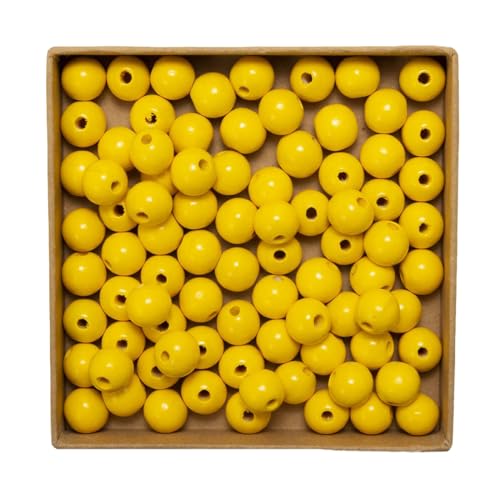 Wambere 200 Stück 14mm Bunte Holzperlen mit Loch Holzperlen Perlen aus Lotusholz, Natürliche runde Holzperlen Unbehandelte Perlen Holz für Bastelarbeiten DIY Schmuck Armband Halskette,Gelb Wambere 200 Stück 14mm Bunte Holzperlen mit Loch Holzperlen Perlen aus Lotusholz, Natürliche runde Holzperlen Unbehandelte Perlen Holz für Bastelarbeiten DIY Schmuck Armband Halskette,Gelb von Wambere