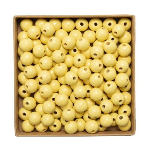Wambere 200 Stück 14mm Bunte Holzperlen mit Loch Holzperlen Perlen aus Lotusholz, Natürliche runde Holzperlen Unbehandelte Perlen Holz für Bastelarbeiten DIY Schmuck Armband Halskette,Hellgelb Wambere 200 Stück 14mm Bunte Holzperlen mit Loch Holzperlen Perlen aus Lotusholz, Natürliche runde Holzperlen Unbehandelte Perlen Holz für Bastelarbeiten DIY Schmuck Armband Halskette,Hellgelb von Wambere