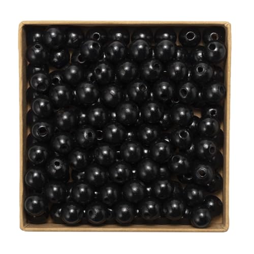 Wambere 200 Stück 14mm Bunte Holzperlen mit Loch Holzperlen Perlen aus Lotusholz, Natürliche runde Holzperlen Unbehandelte Perlen Holz für Bastelarbeiten DIY Schmuck Armband Halskette,Schwarz Wambere 200 Stück 14mm Bunte Holzperlen mit Loch Holzperlen Perlen aus Lotusholz, Natürliche runde Holzperlen Unbehandelte Perlen Holz für Bastelarbeiten DIY Schmuck Armband Halskette,Schwarz von Wambere