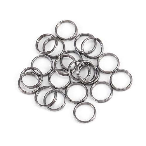 Wambere 200 Stück 6mm Schlüsselringe Schlüsselring,DIY Schlüsselanhänger Zubehör Runde Schlüsselringe kleine Metallringe,Verbindungsstücke für Schmuck Schlüssel Halsketten Armbänder,Schwarz von Wambere