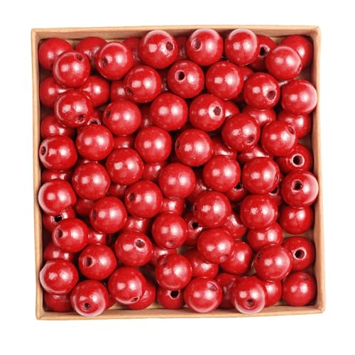 Wambere 200 Stück Durchmesser 16mm Bunte Holzperlen Runde Holzperlen Bastelnperlen zum Auffädeln Verstreute Perlen Hölzerne Perlen mit Loch für DIY Halsketten Armbänder Schmuckherstellung,Rot Wambere 200 Stück Durchmesser 16mm Bunte Holzperlen Runde Holzperlen Bastelnperlen zum Auffädeln Verstreute Perlen Hölzerne Perlen mit Loch für DIY Halsketten Armbänder Schmuckherstellung,Rot von Wambere