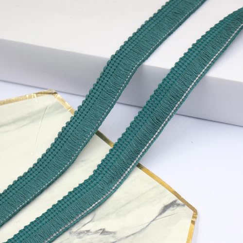 Wambere 25 m 1.5 cm Baumwolle Fransenborte Quasten Spitzenband Fransenbesatz Spitzenbesatz Trim Spitzenborte Fransenband Dekoband Zierband Dekoborte für DIY Nähen Kleidung Dekoration,Grün von Wambere