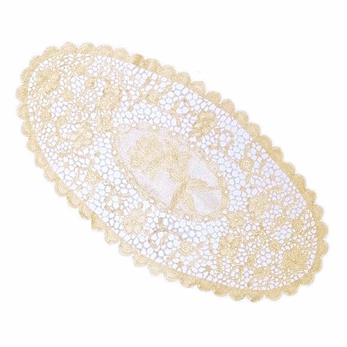 Wambere 2er Set Platzsets,Spitze Deckchen Untersetzer Tischset,Einfach Hohle Tischdecke aus Spitze,Bestickte ovale Tischdecke,Hitzebeständig und rutschfest,Ideal für Küche,Party,Hochzeit usw,Beige Wambere 2er Set Platzsets,Spitze Deckchen Untersetzer Tischset,Einfach Hohle Tischdecke aus Spitze,Bestickte ovale Tischdecke,Hitzebeständig und rutschfest,Ideal für Küche,Party,Hochzeit usw,Beige von Wambere