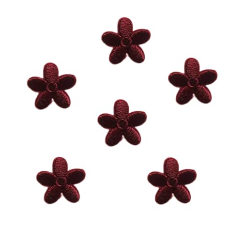 Wambere 30 Stück Blumen Applikationen,Patches zum Aufbügeln,Aufnäher Flicken zum Aufbügeln,Gestickter Blumenaufnäher,Bügelbild Aufbügelflicken,für DIY Kunsthandwerk Kleidungsdekoration,Rot von Wambere