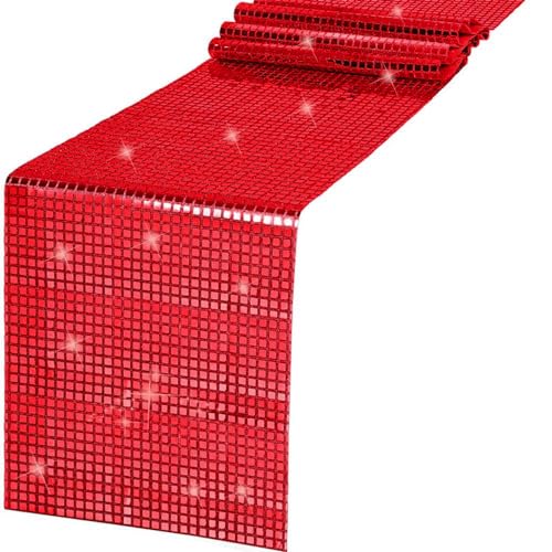 Wambere 30 x 120 cm Disco Party Tischläufer,Discokugel Glitter Paillette Tabelrunner Tabellenläufer Tischdekoration für 70er 80er Jahre Disco Party Hochzeit Geburtstag Tanzparty Zubehör,Rot Wambere 30 x 120 cm Disco Party Tischläufer,Discokugel Glitter Paillette Tabelrunner Tabellenläufer Tischdekoration für 70er 80er Jahre Disco Party Hochzeit Geburtstag Tanzparty Zubehör,Rot von Wambere